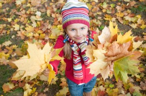Little Girl with Leaves